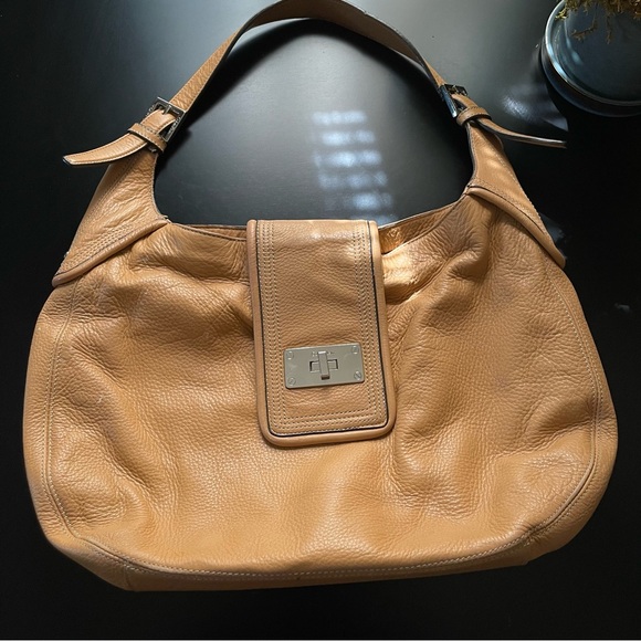 Calvin Klein Handbags - Calvin Klein tan leather bag medium size shoulder bag purse